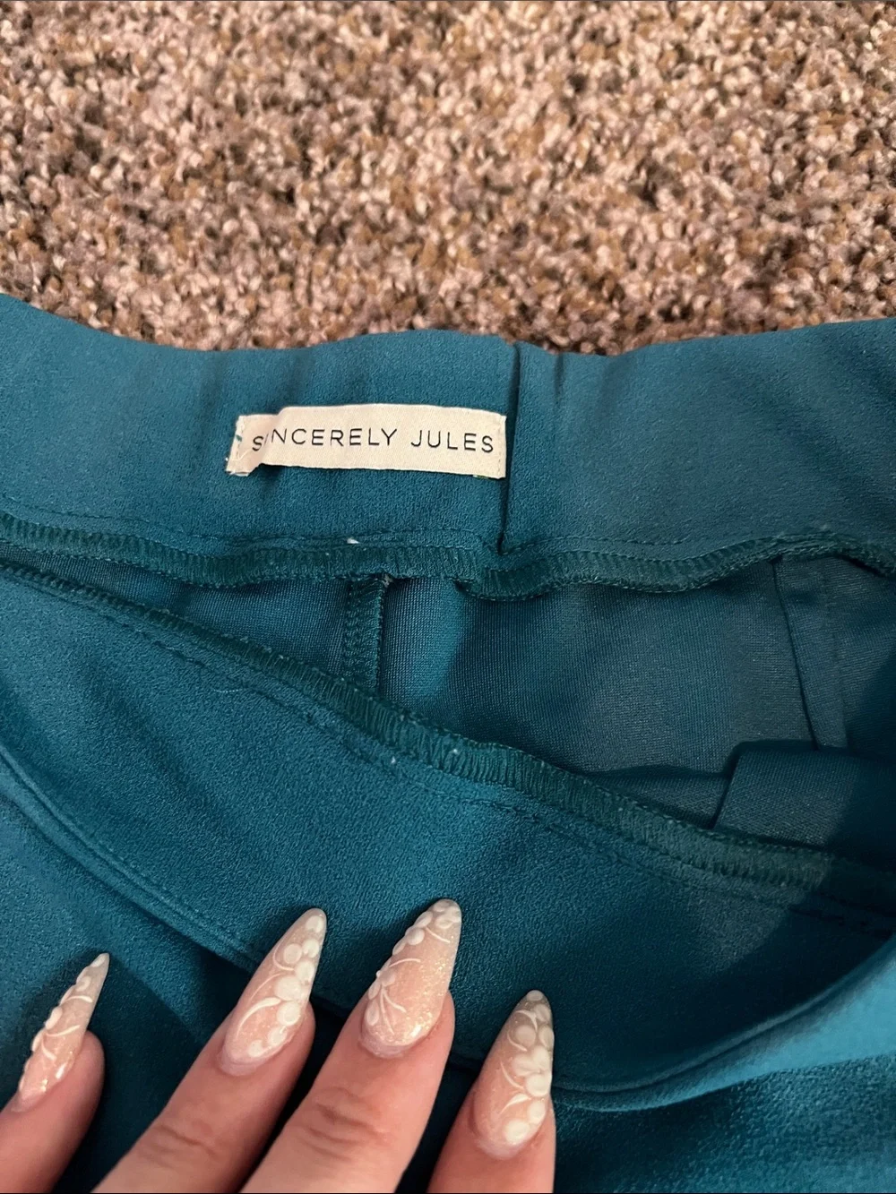 Sincerely Jules Teal High-Waist Knit Shorts